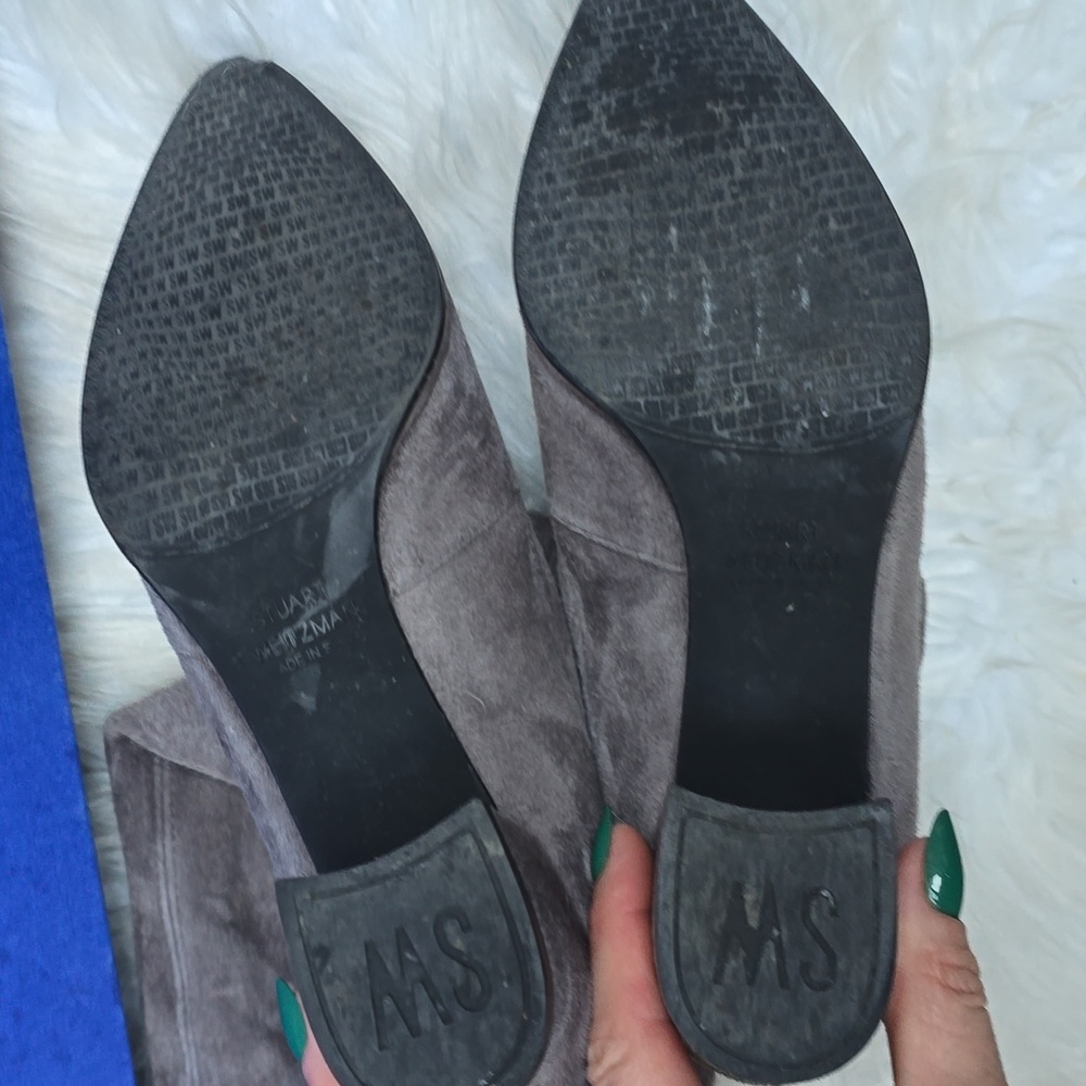Stuart Weitzman Cleveland Londra Suede Gray Tall Boots 5 - Picture 9 of 16
